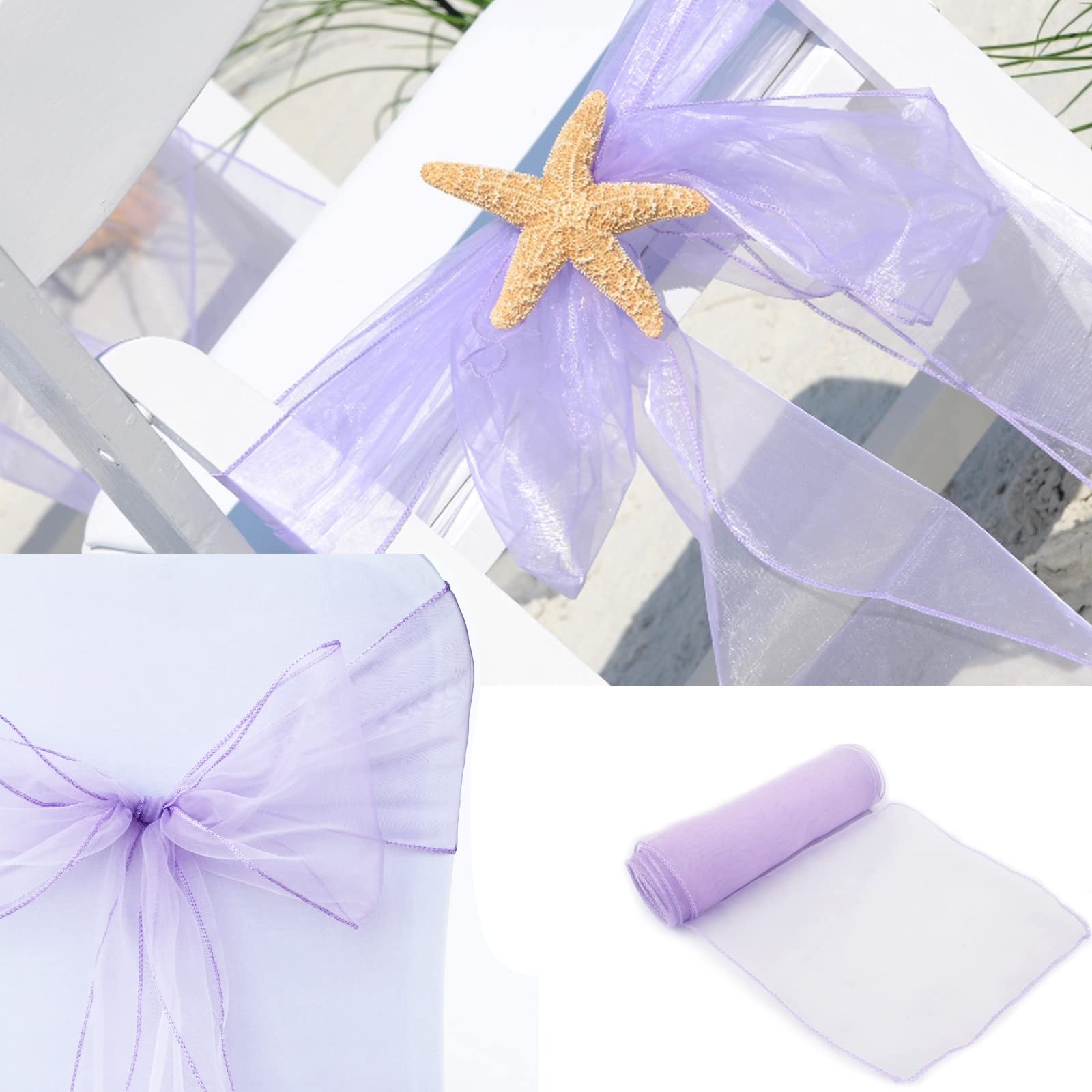 ERRVA 10 pezzi di organza per sedia con fiocco e copertura per banchetti per eventi di feste di nozze decorazione natalizia fornitura di fasce per sedie in tessuto di organza trasparente-verde scuro