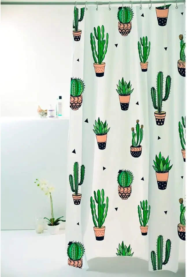 CORTINA BOX POLIESTER 1.98X1.80M CACTOS VERDE 828909