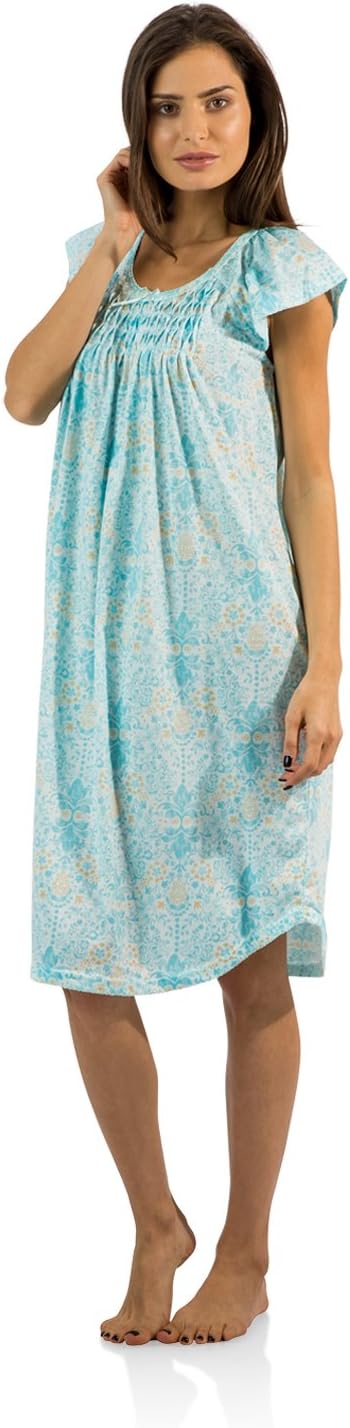 Casual Nights Women's Smocked Lace Short Sleeve Nightgown - Image 2