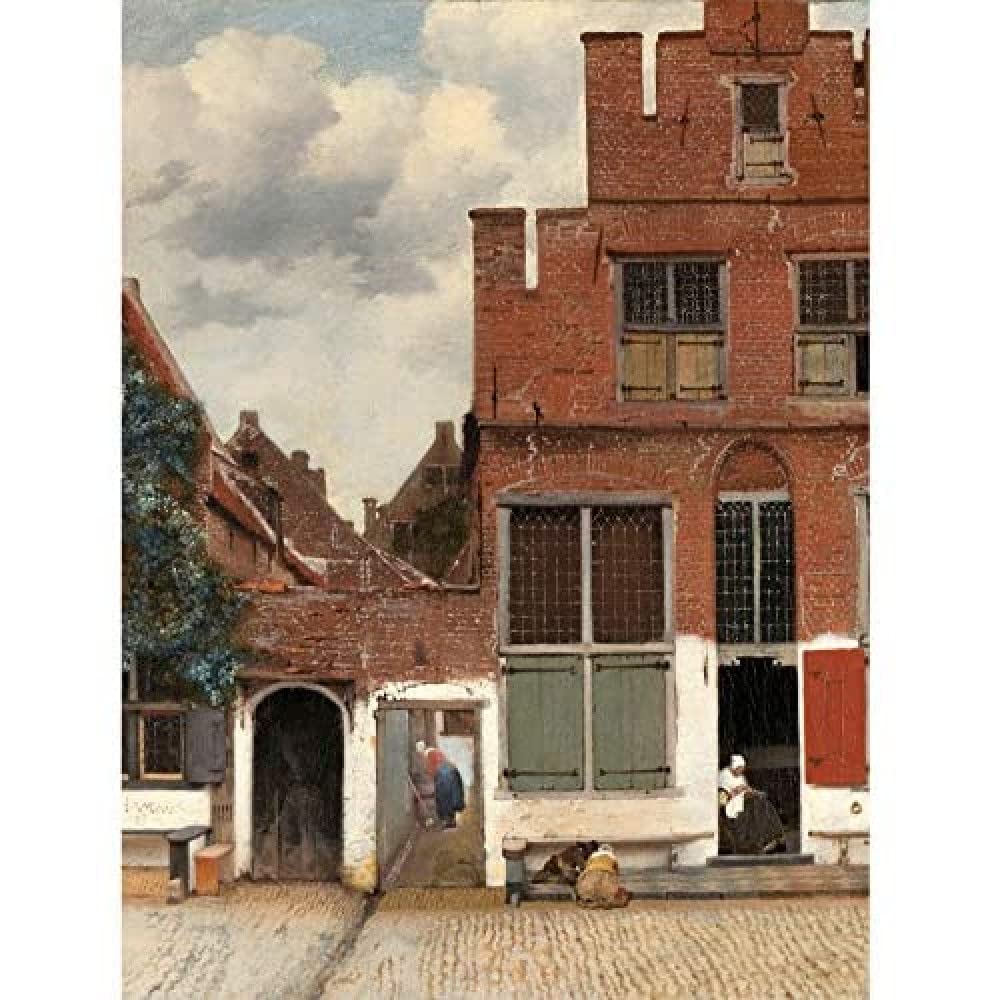 Artery8 Vermeer View Of Houses In Delft The Little Street Art Print Canvas Premium Wall Decor Poster Mural