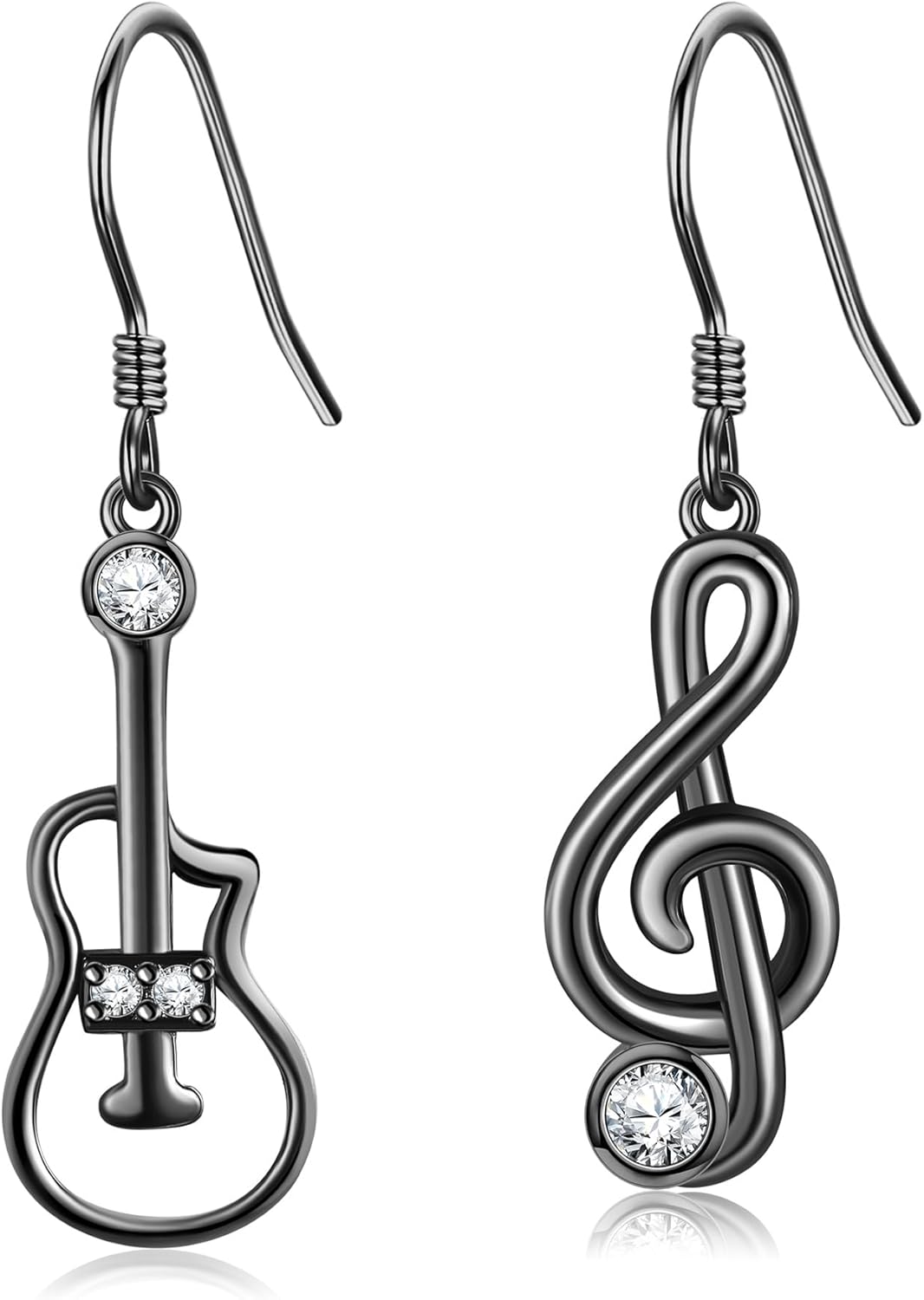 URONE Music Instrument Earrings 925 Sterling Silver Trumpet/Guitar/Clarinet/French Horn Earrings Instrument Jewelry Gifts For Women