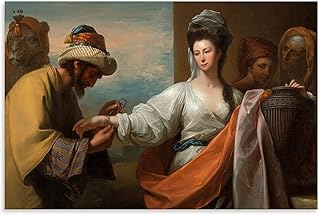 Neoclassical Wall Art Print 'Isaac's Servant Tying The Bracelet On Rebecca's Arm' by Benjamin West - Biblical Figure Portrait Poster Canvas Wall Art Prints Gifts Photo Picture Paintings Room Decor Hom