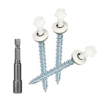 Vista 18 de Tornillos para techos de metal de 10 x 2 pulgadas, tornillo para techo de chapa metálica con cabeza hexagonal con arandela EPDM para techos