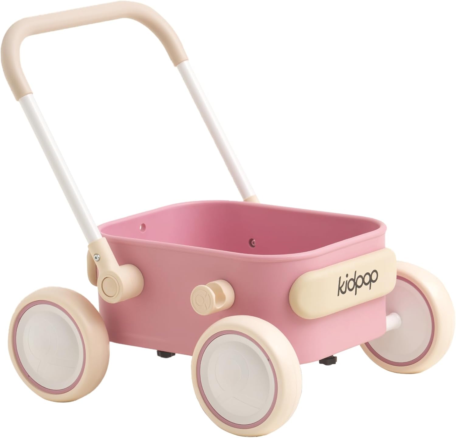 PULA Baby Push Walker with Wheels Toddler Wagon for First Learner Baby Toys 6-12 Months, 1 Year Old Birthday Gifts, Indoors and Outdoors (Pink)
