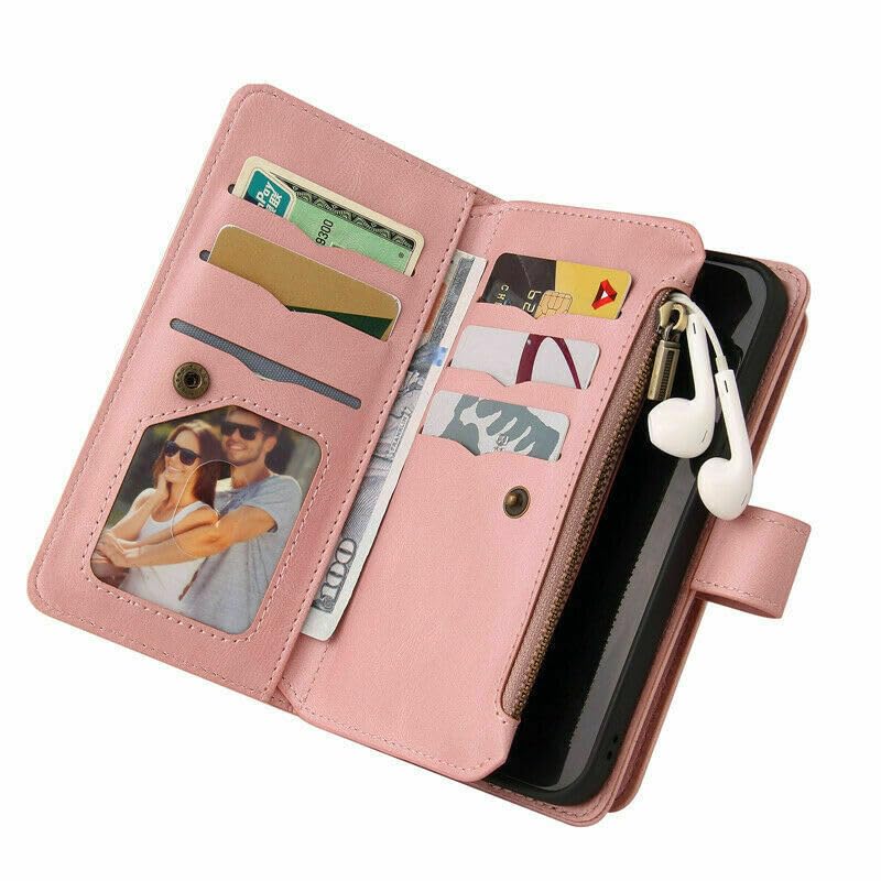 Étui pour iPhone et Note 10 Lite rouge antichoc à rabat magnétique robuste