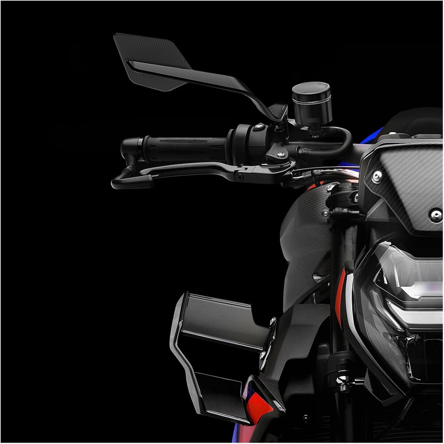 Tuono 660 Tuono 660 Factory new rearview mirror car adjustable invisiblemirror fixed wing rotating side mirror(BLACK-Blue mirror)