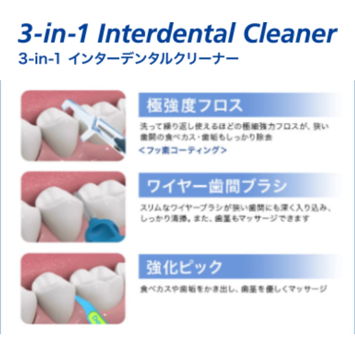 Amazon.co.jp: デンテック 歯間ブラシ 1本3役の多機能フロスピック