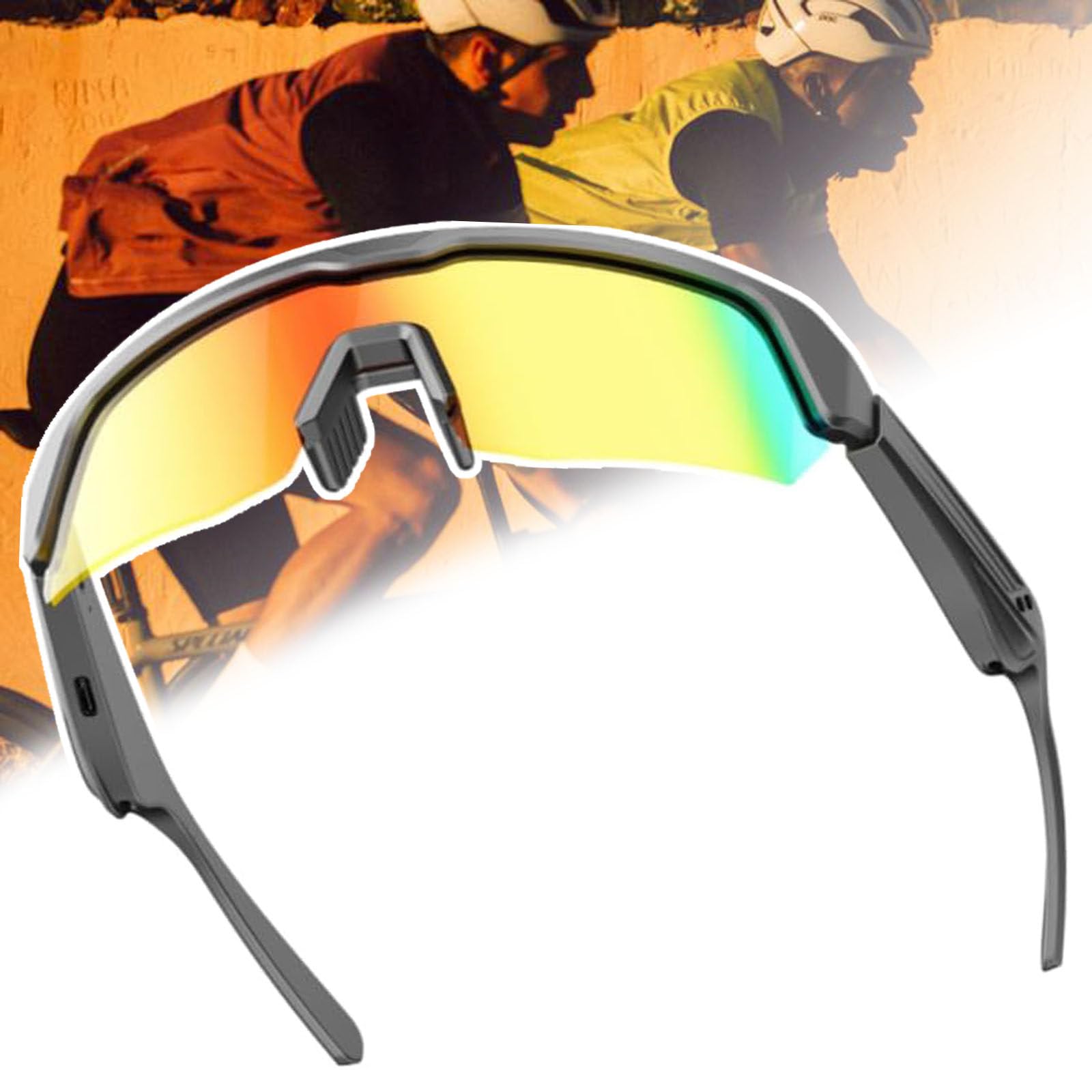 Gafas De Sol Inteligentes,Gafas De Sol Polarizadas para Ciclismo,Contestación De Llamadas,Bluetooth 5.3,Interfaz Type-C,para Montar, Pescar, Escalar B