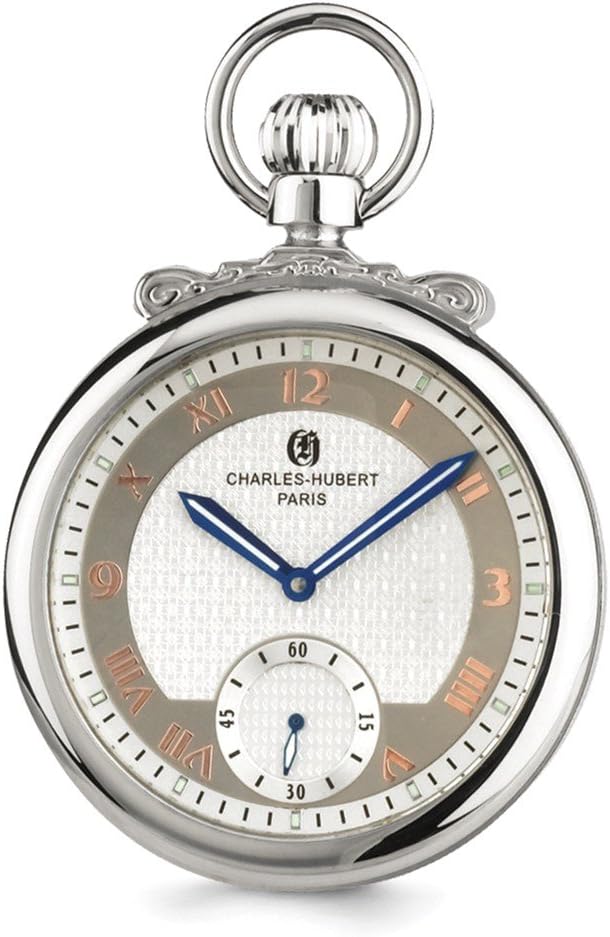 Sonia Jewels Charles Hubert Finish Off-White Dial Open Face Pocket Watch 14.5"