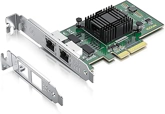 10Gtek for Intel I350AM2 Controller 1.25G Gigabit Ethernet Converged Network Adapter (NIC), Dual Copper RJ45 Ports, PCIE 2.0 X4, Same as Intel I350-T2