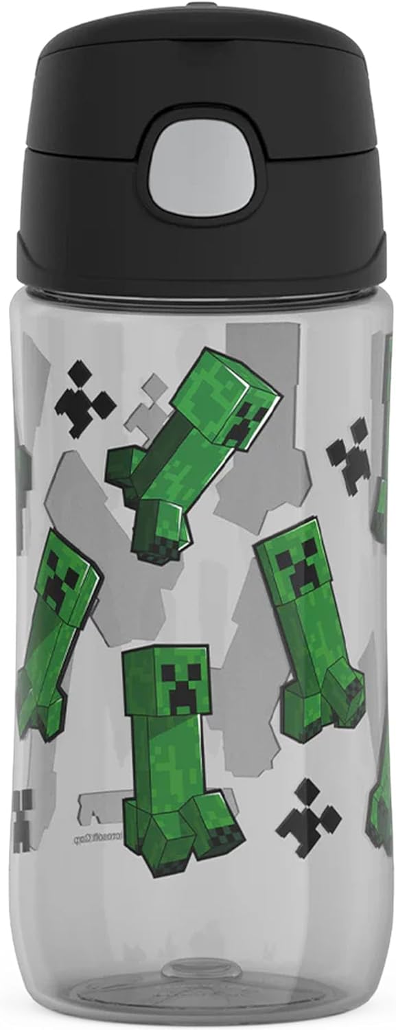 THERMOS FUNTAINER 16 Ounce Plastic Hydration Bottle with Spout, MINECRAFT