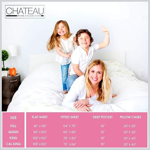 Miniatura 7 de CHATEAU HOME COLLECTION Juego de sábanas de 5 piezas de 100 % algodón egipcio de 800 hilos, tamaño King dividido de 5 piezas, sábanas de lujo para