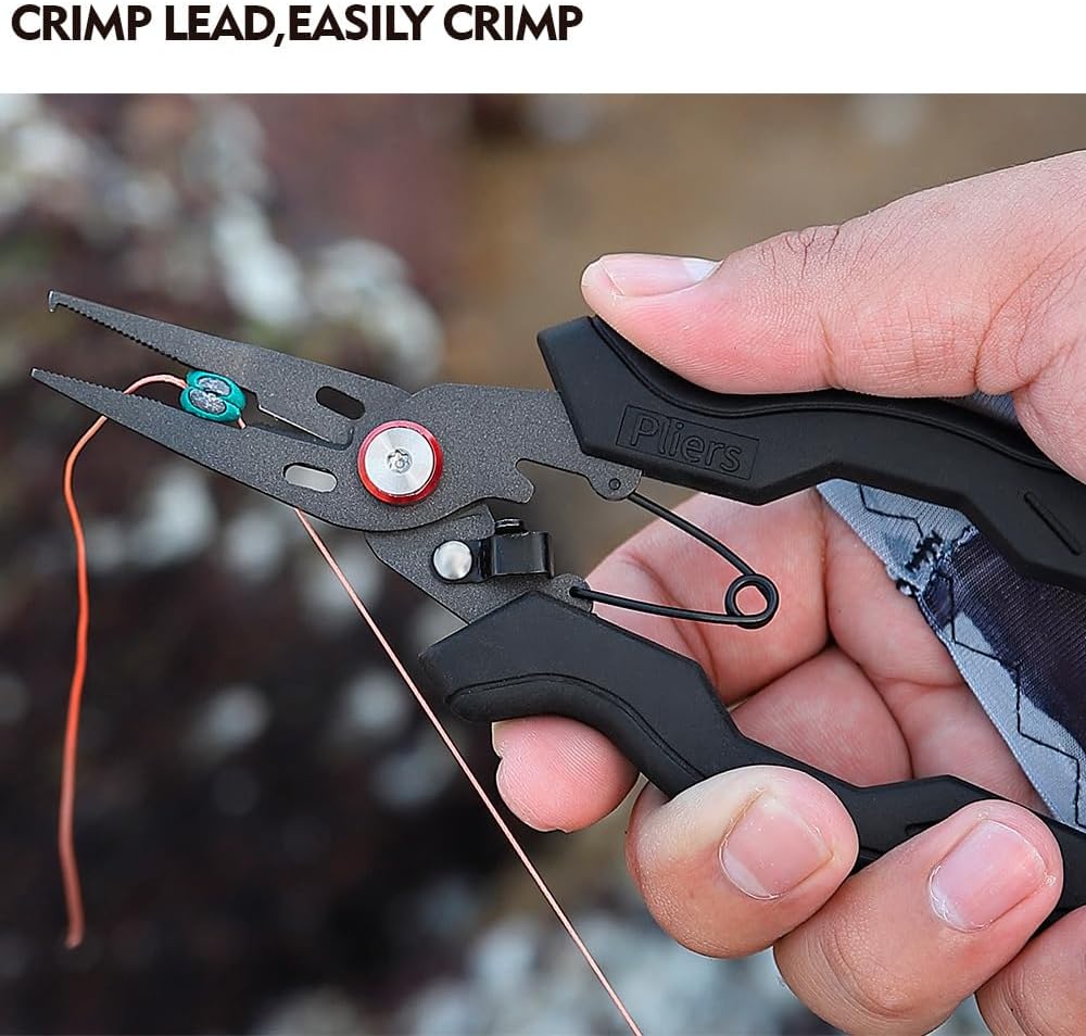 2pcs Stainless Steel Pliers Multi-Functional Fish Control Device Anti-Rust Coating Small Mouth Fishing Pliers Cutting lin