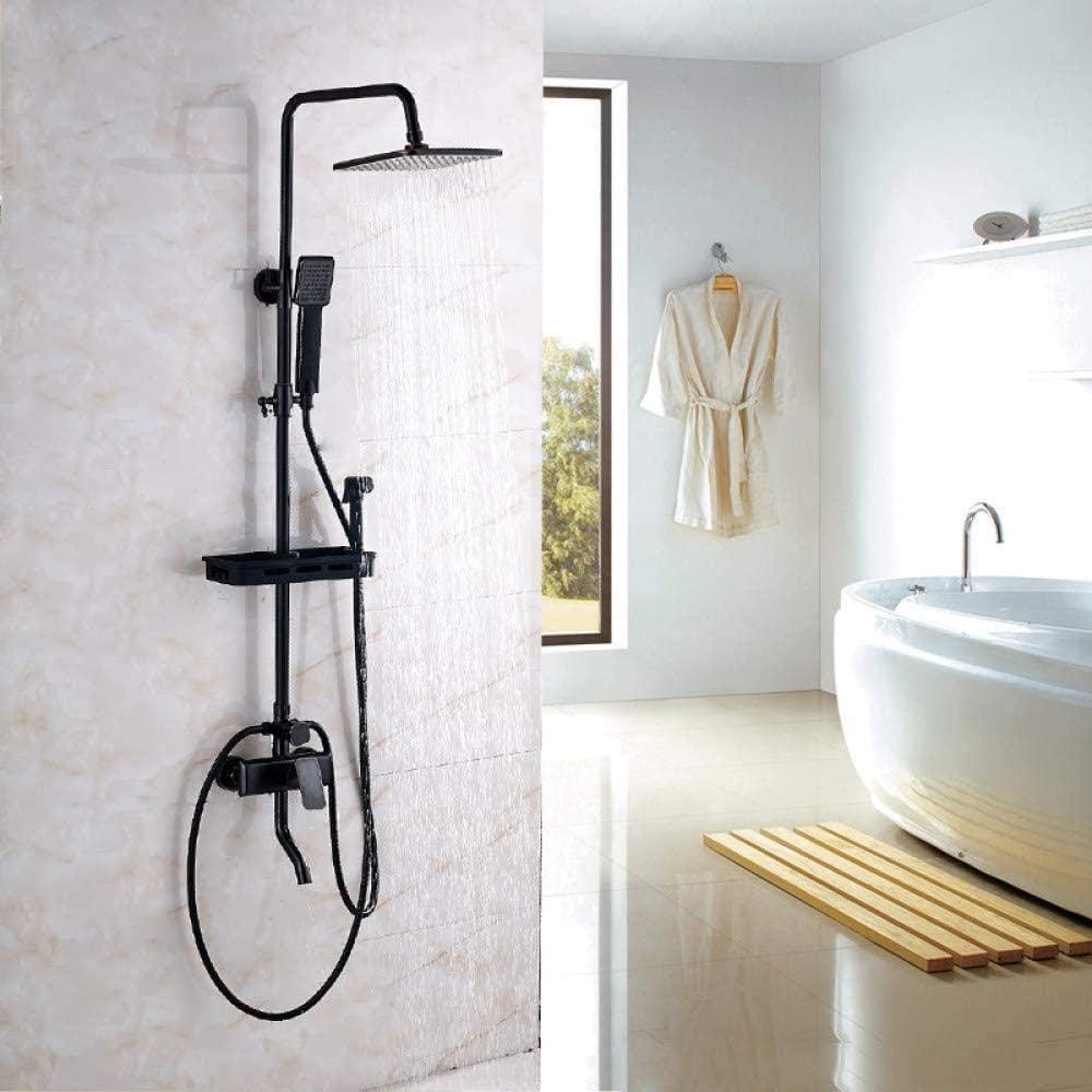 Shower Set Newly Four Blocks Mixer Tap 8 ABS Round Shower Head + ABS Hand Spray + Shower Baskets Racks + Bidet Oil Rubbed Bronze Finish