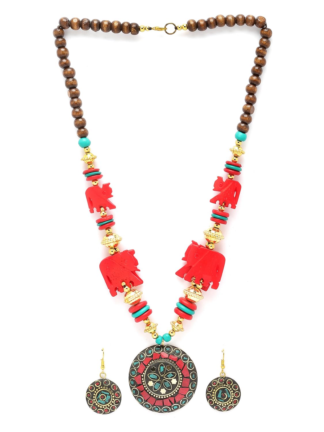 Shining Diva Fashion Latest Stylish Traditional Tibetan Pendant Necklace Oxidised Jewellery Set for Women (15533s) (B0CG179JVG) Amazon Price History, Amazon Price Tracker