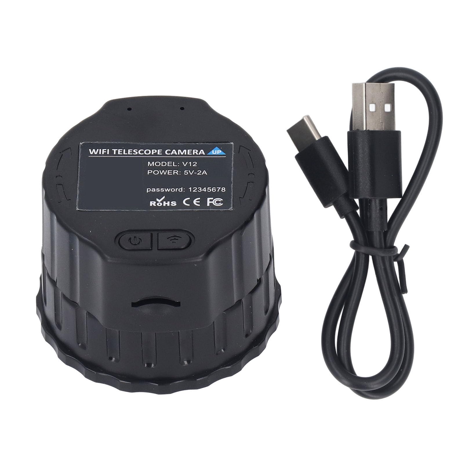 Caméra Oculaire de Télescope WiFi, Caméra Oculaire électronique 4MP, Enregistrement Vidéo 2K, pour Télescopes Optiques et Microscope de 25 Mm à 50 Mm