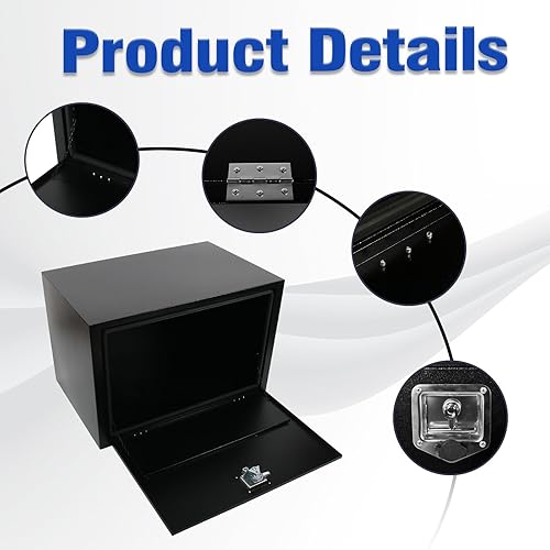 Miniatura 4 de SSN Caja de herramientas de acero para camión de 36 pulgadas, caja de herramientas debajo de la carrocería con mango en T y llaves de bloqueo,