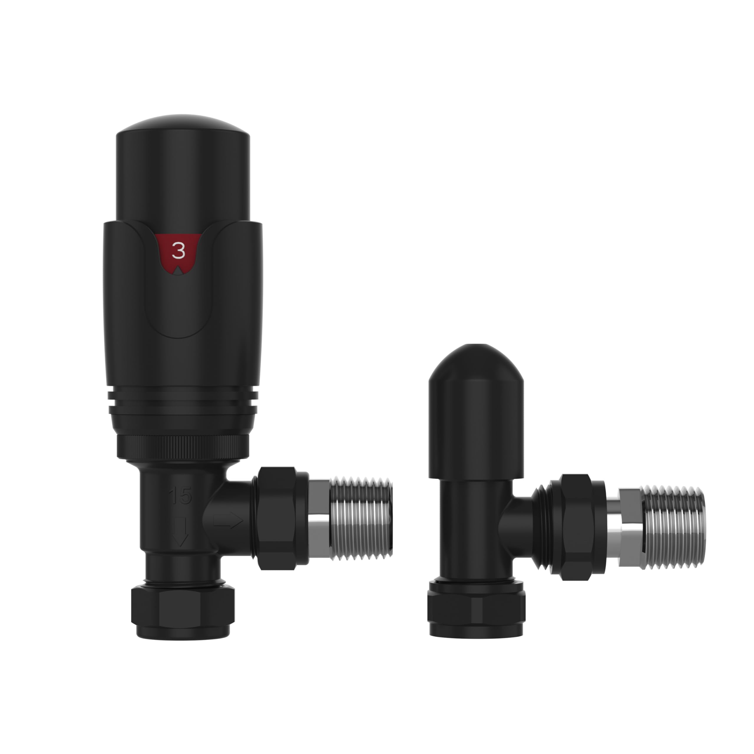 Primaflow Black Pro Plus Angled Trv With Lockshield 15Mm - All