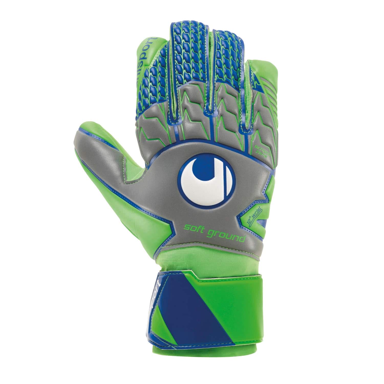 uhlsport Torwarthandschuhe TENSIONGREEN Soft Hn Comp, Dark Grau Melange/Fluo Grün, 11, 101105801