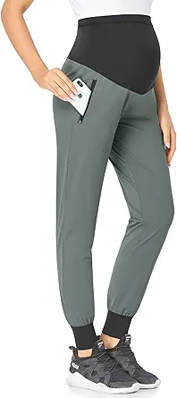 POSHGLAM Women's Maternity Joggers Casual Scrub Pants Quick-Dry Lightweight Active Pants