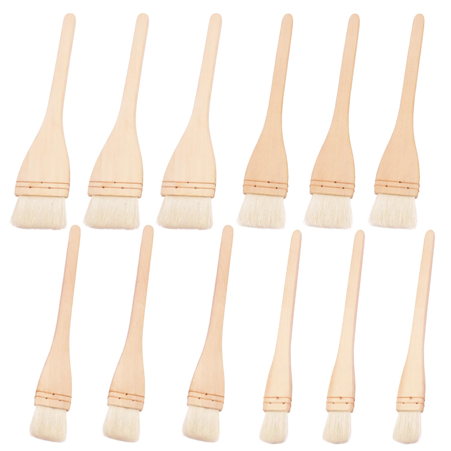 Artist's Choice - Juego de pinceles de merluza – Paquete de 12 pinceles planos de merluza (2.5 cm/3.8 cm/5.1 cm/6.3 cm), fabricado con cerdas de pelo de cabra premium, ideal para acuarela