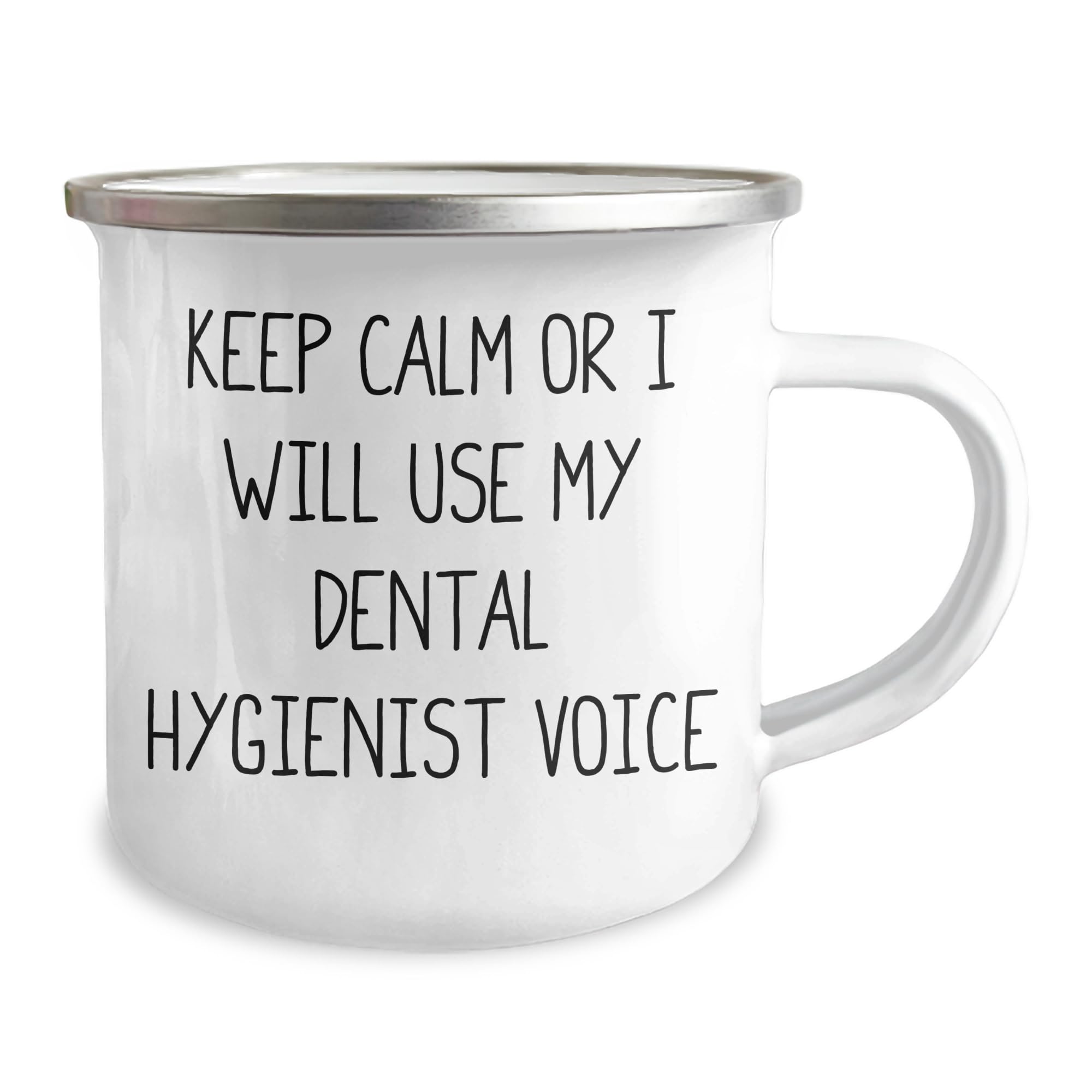 Gifts from Coworkers for Dental Hygienist, Keep Calm and Use Your Dental Hygienist Voice, Funny Dental Hygienist Gifts for Christmas, Camping Mug