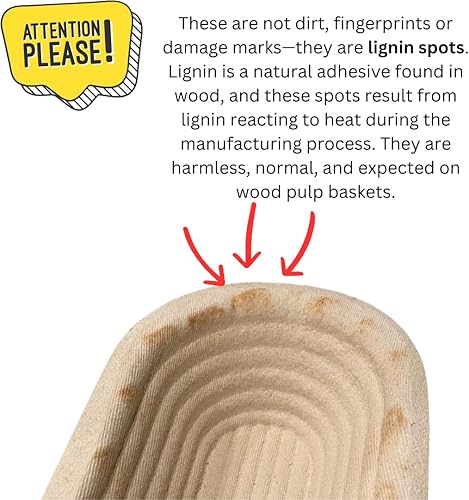 Miniatura 4 de Bulka Banneton - Cesta para pan, pulpa de madera de abeto, redondo, 9 pulgadas, suministros para hornear pan de masa madre Brotform  Cuenco