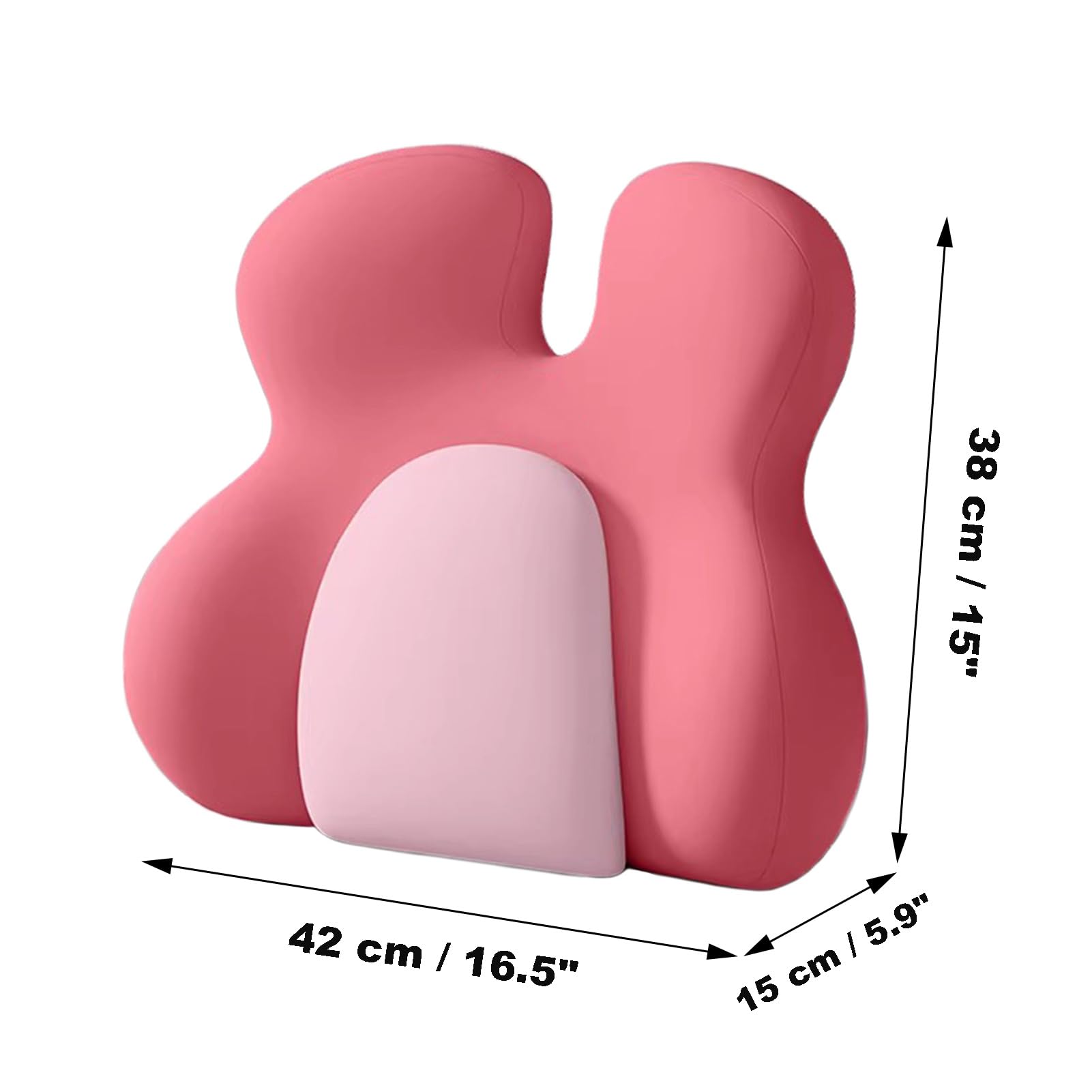 Lumbar Support Pillow for Office Chair Memory Foam Back Cushion for Car Seat Promotes Better Posture Back Pain Relief Ideal Desk Chairs Essentials White Seat Cushion(Pink,Lumbar Pillow)