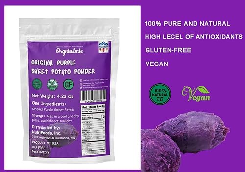 Miniatura 2 de Orgnisulmte Polvo de batata morada de 4.23 onzas, 100% puro y natural de ñame morado premium para colorante alimentario, 4.23 oz