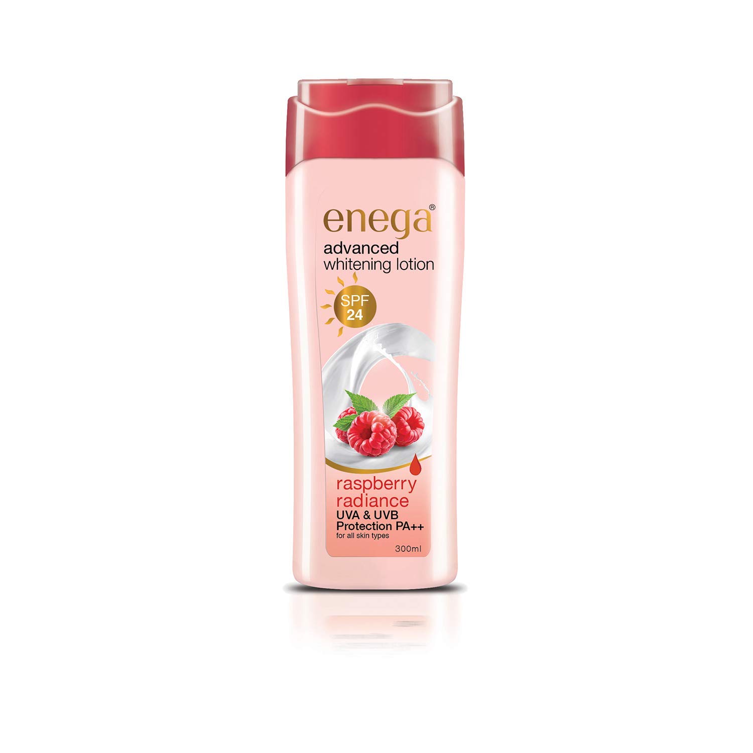 Enega Advance Whitening Sun Defense SPF 24 PA++ Lotion With Raspberry Radiance | UVA & UVB Protection - 100ML (Pack of 1)
