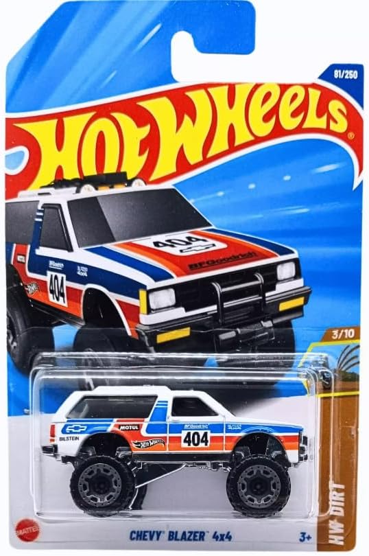 Hot Wheels Chevy Blazer 4x4 [White], HW Dirt 3/10, 81/250, 1:64 Scale Diecast