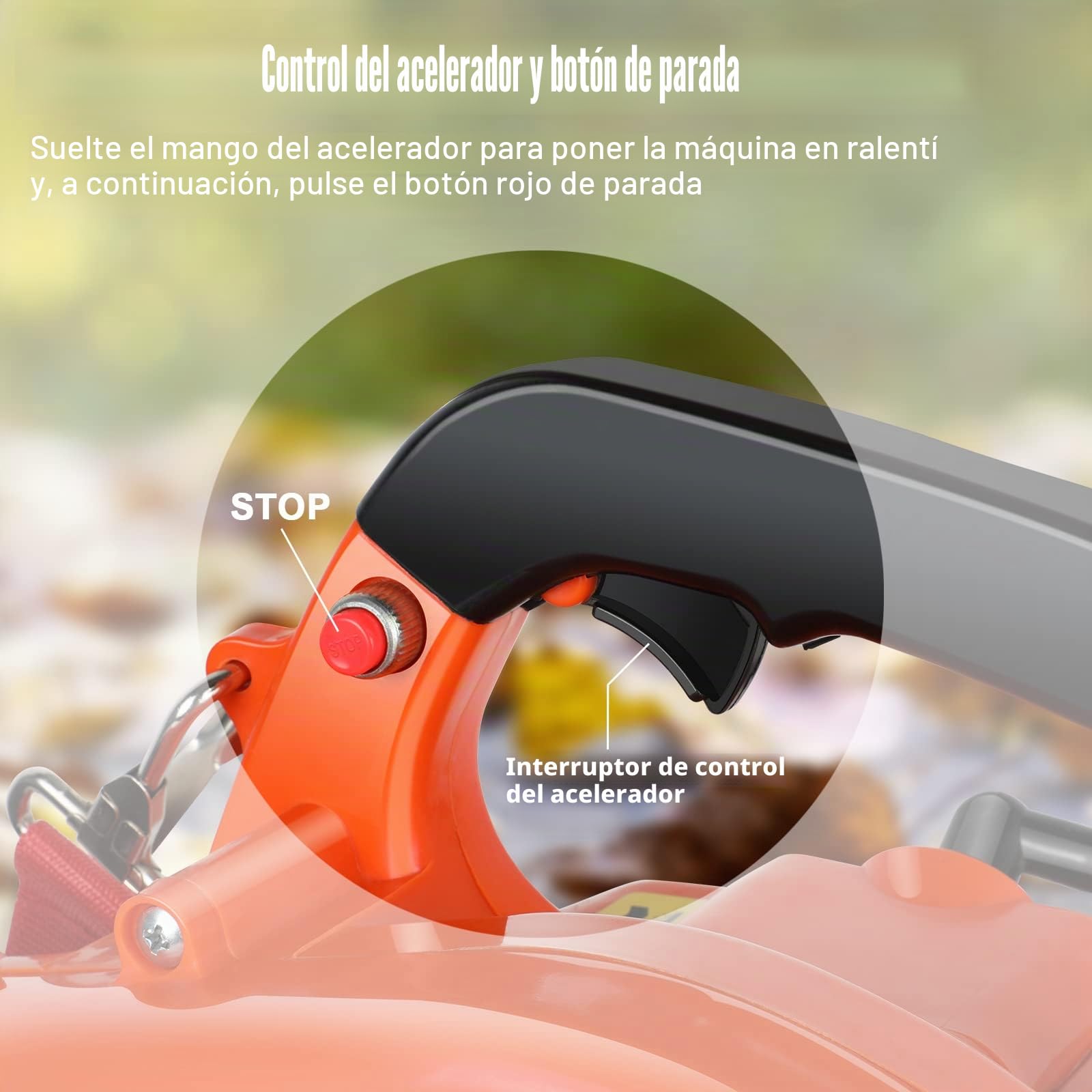 ASUNCELL Soplador de Hojas de Gasolina, hasta 270 km/h, portátil, Ligero, soplador de Hojas de Mano de 25.4cc, Secador de Pelo de jardín sin Cuerda, Soplador de Motor portátil para Caminos, Jardines
