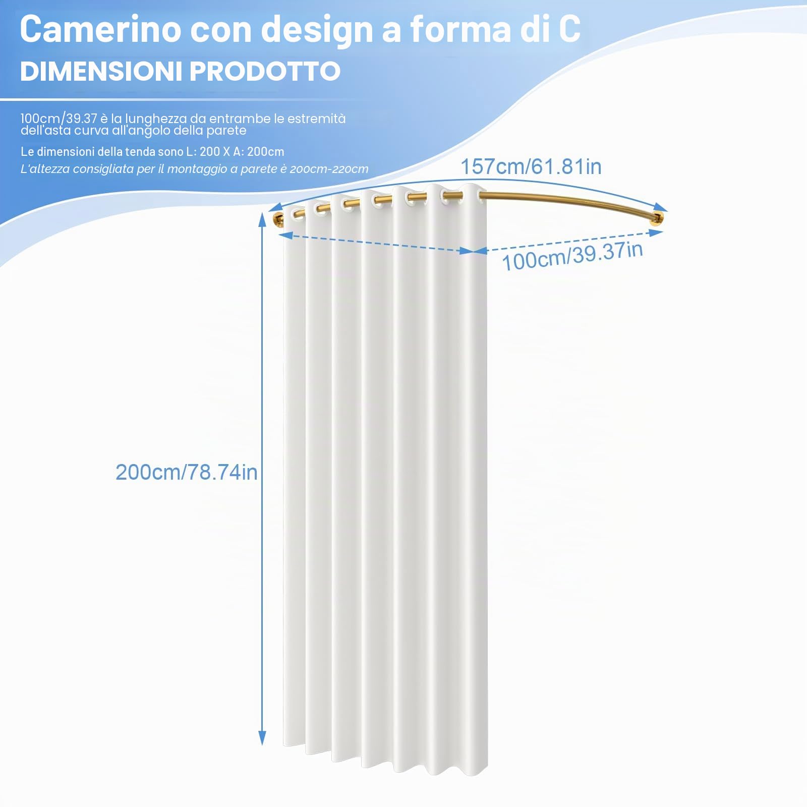 Camerino Negozio Abbigliamento, Spogliatoio Negozio Portatile Con Forma Di C, Camerini da Parete Protezione Della Privacy Per Centro Commerciale, Ufficio