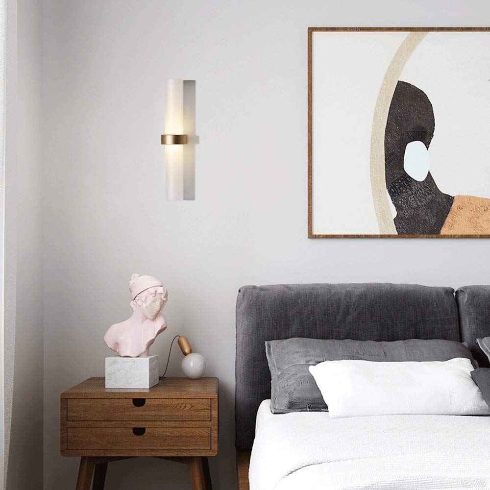 Nowoczesna Lampa Ścienna Z Kloszem Z Matowego Szkła, Lampa Ścienna Do Czytania Przy Łóżku, Źródło Światła G4, Okrągła Lampa Ścienna