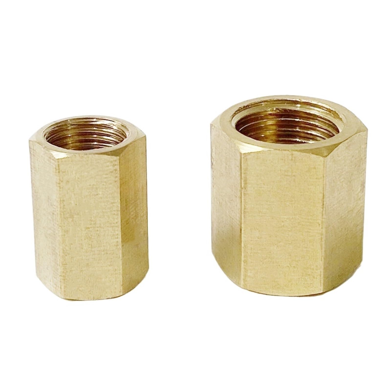 Manguito de latón hembra 3/8 para reparar fugas y unir tuberías con rosca hexagonal