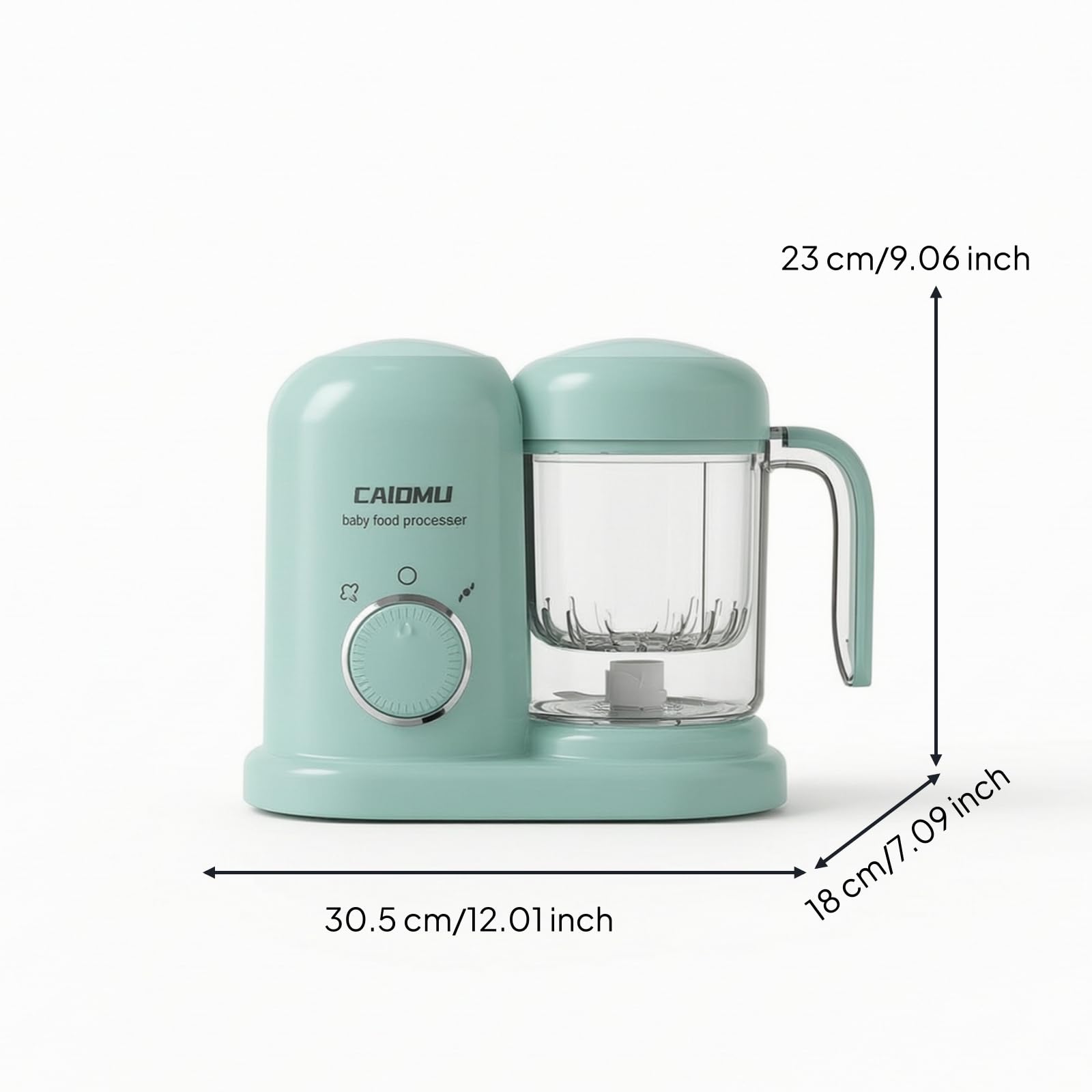 Robot Bébé Cuiseur Mixeur Vapeur Mixeur Cuiseur Bébé Multifonction Appareil pour Maison, Vert Lac Aux Oiseaux, Prise Ronde Européenne