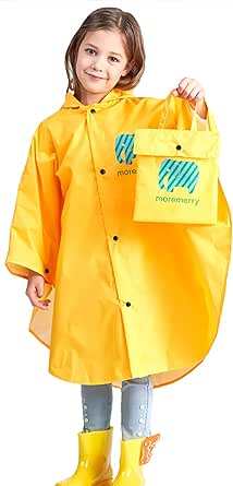 Kinder Regenponcho Mit Kapuze - Wasserdichtes Regencape Für Jungen & Mädchen Outdoor