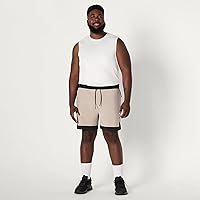 Vista 6 de Yaxa Essentials Men's Athletic Performance Stretch Contrast Woven Gym Training Short with 6" Inseam