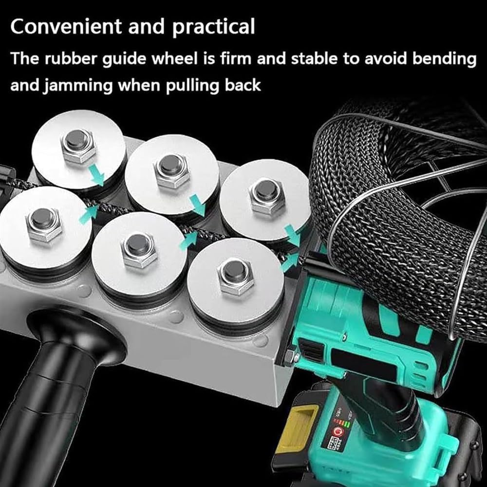 Automatic Electric Wire Stringing Machine,40m/min Cordless Wire Threading Machine,Portable Stringing Wire Puller for Construction Hydropower Communication Home Decoration (Color : 2Batteries)
