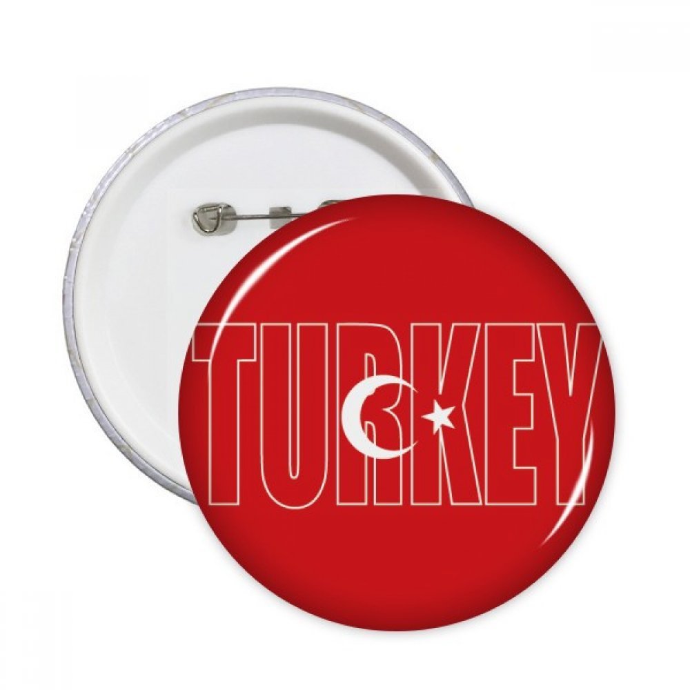 Badge Turquie drapeau rond L pour afficher votre fierté