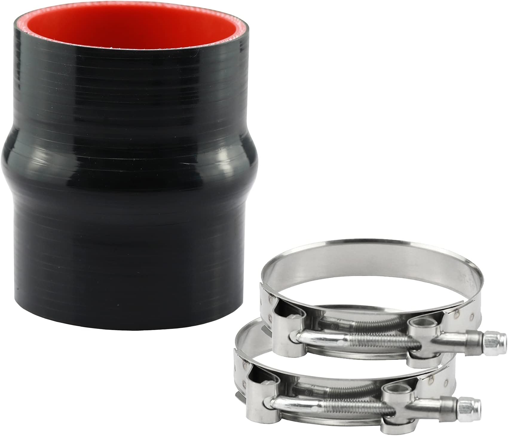 Ucreative Reinforced Silicone Straight Hump Coupler High Temperature 4-ply with T-Bolt Clamps Hose ID: 3.0" (76mm)