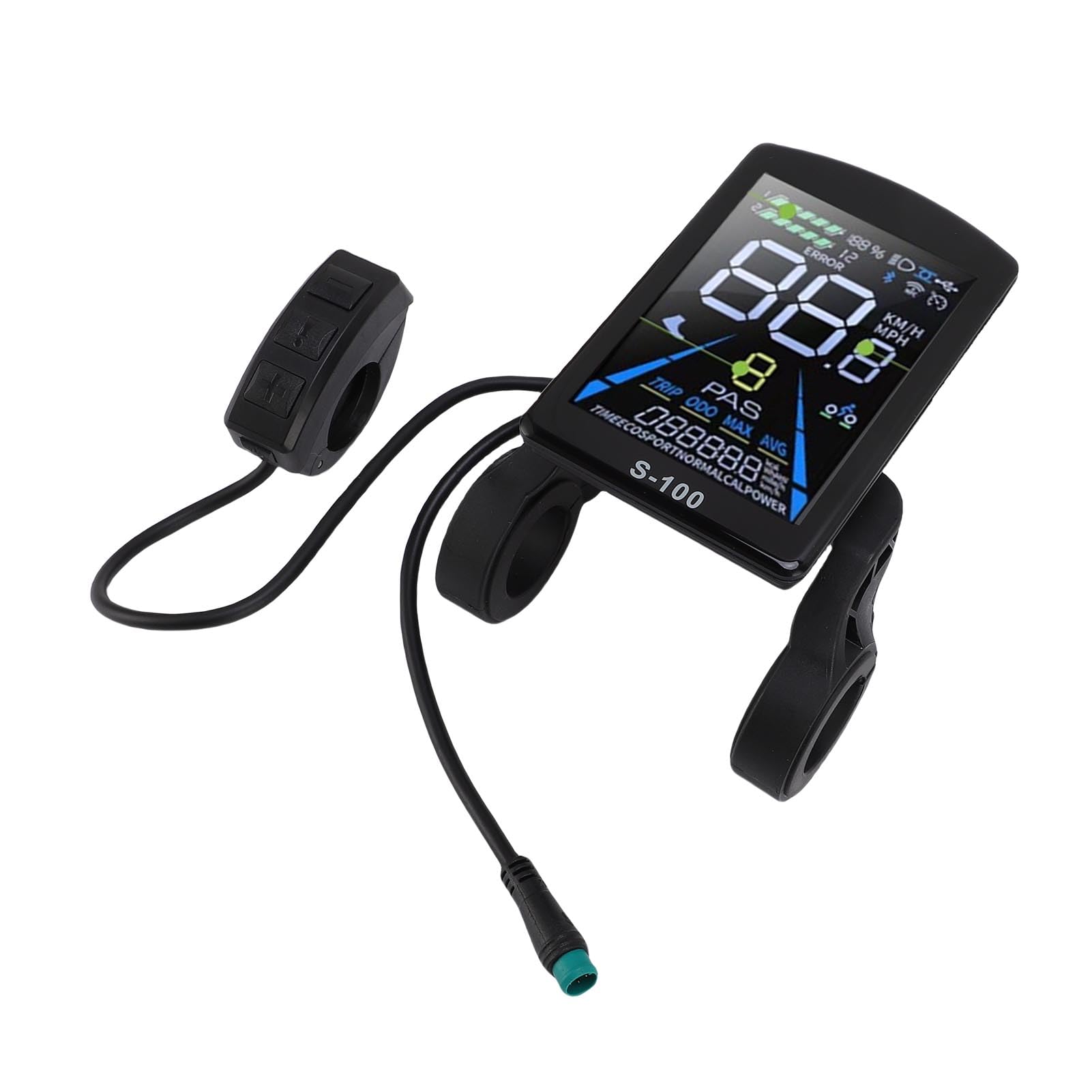 Bnineteenteam Schermo LCD Colorato Durevole Costruzione Electric Bike Display LCD, Cavo a Prova di Pioggia a 5, per Pendolarismo Quotidiano, Ciclismo, Campeggio
