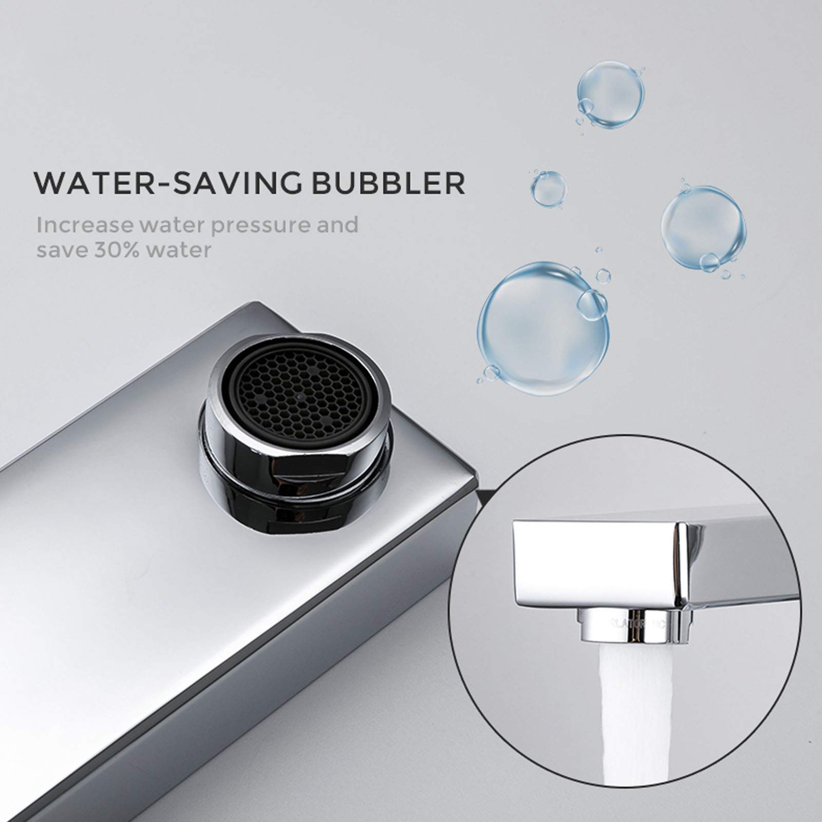 Grifo de bañera con Ducha de Mano, Grifo de bañera de Acero Inoxidable de 3 Orificios, Grifo de bañera Monomando de Montaje en Cubierta, Grifo Mezclador de Ducha de baño,