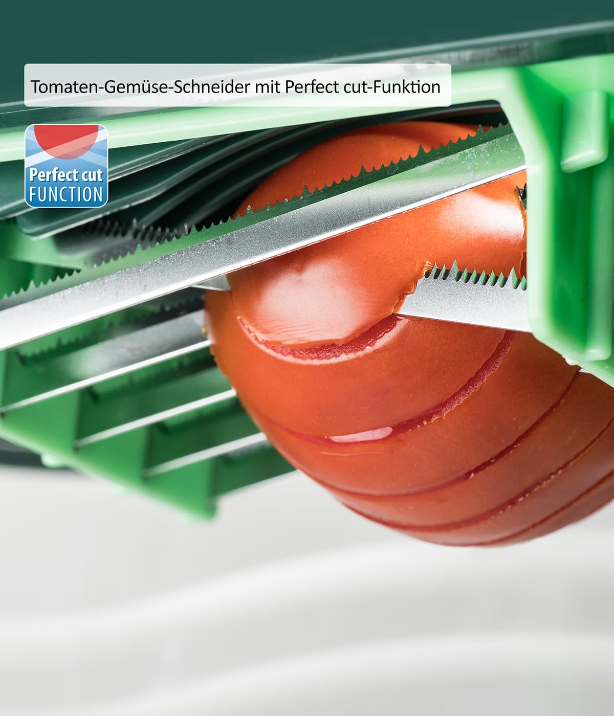 Genius Nicer Dicer Chef 34-in-1 Multifunktions-Profi-Gemüseschneider mit Glasschale und Tomatenschneider | Teigwaren, Scheiben, Streifen, Spiralen, Julienne