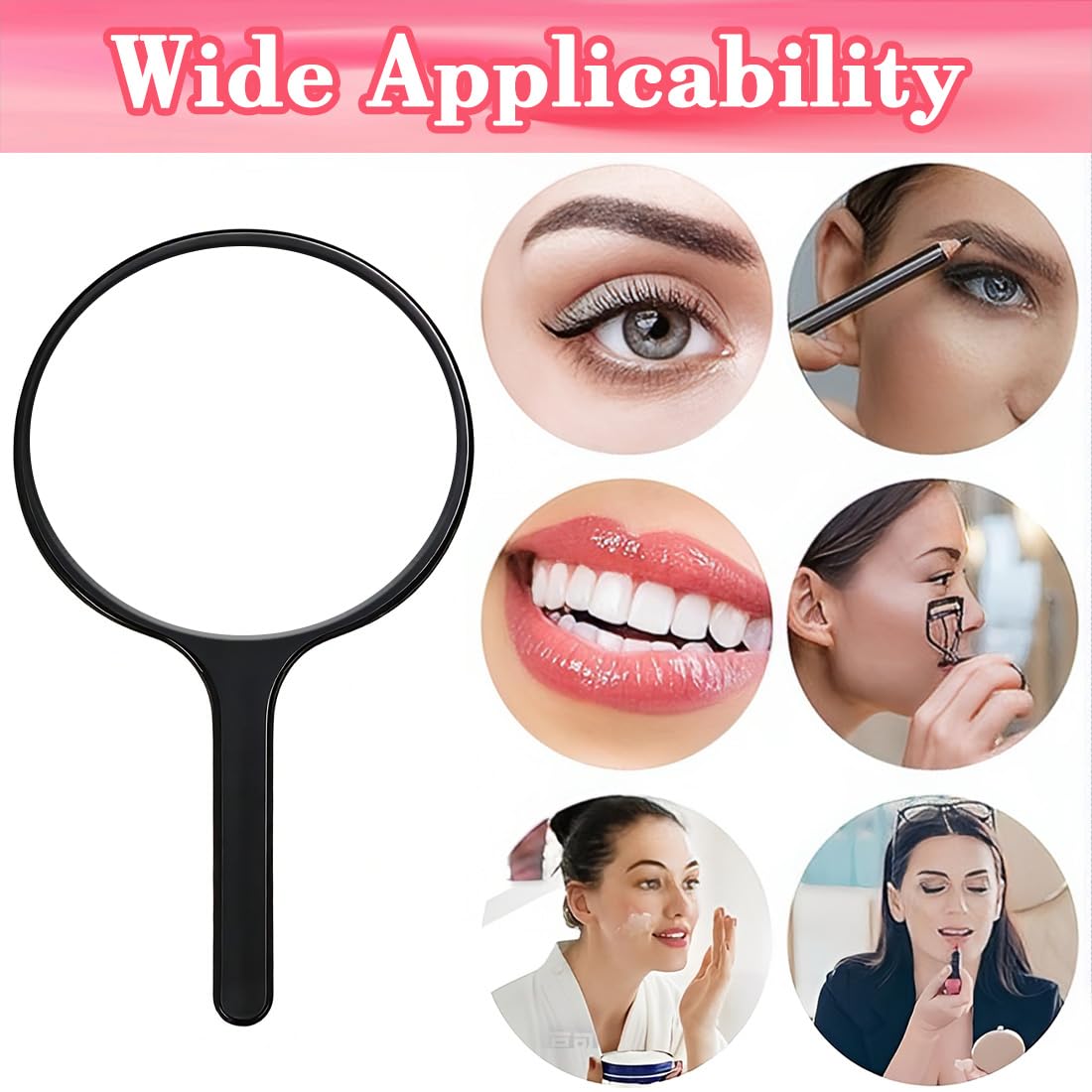 Specchio Con Manico, Specchio Portatile Professionale, Specchio Cosmetico Forma Rotonda, Sostenibile E Durevole, Perfetto Per Radersi O Applicare Il Trucco