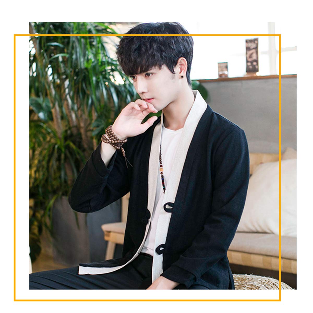 Seidarise Kimono Tradizionale Giapponese Abbigliamento Uomo Cardigan Noragi Giacca Yukata Cappotto Haori