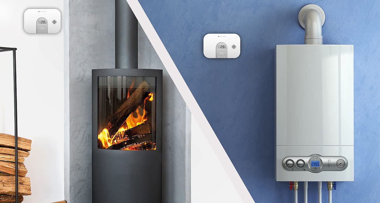 2 détecteurs de monoxyde de carbone COM-250 avec écran LCD DIN EN 50291-1 [VisorTech]