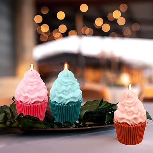 Miniatura 5 de Moldes de silicona para cupcakes de helado 3D, moldes de jabón con forma de helado, moldes de arcilla, moldes de vela de silicona para hacer velas,