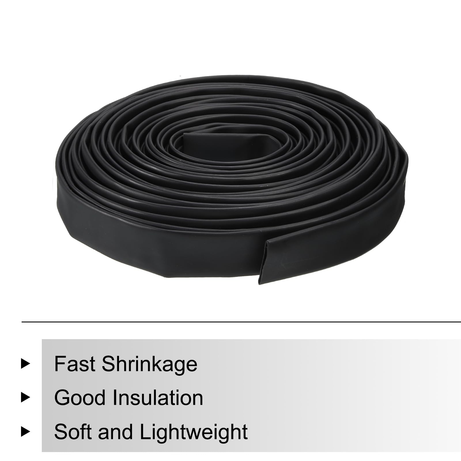 QUARKZMAN Dia 20mm, 50 Piedi, Guaina Termorestringente Nera Tubo Termorestringente per Cavi Elettrici Doppia Parete Adesivo Foderato Marino Impermeabile Industriali Avvolgicavo