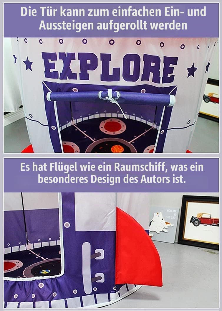 3 in 1 Kinder Spielzelt Kriechen Tunnel und Ballgrube Kinder Spielhaus Zelt mit Basketballkorb, für den Innen- und Außenbereich mit Tragetasche (Navy blau)